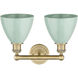 Plymouth Dome 2 Light 16.5 inch Brushed Brass Bath Vanity Light Wall Light in Seafoam