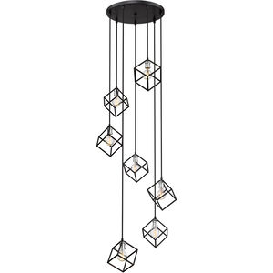 Vertical 7 Light 23.5 inch Matte Black/Brushed Nickel Chandelier Ceiling Light