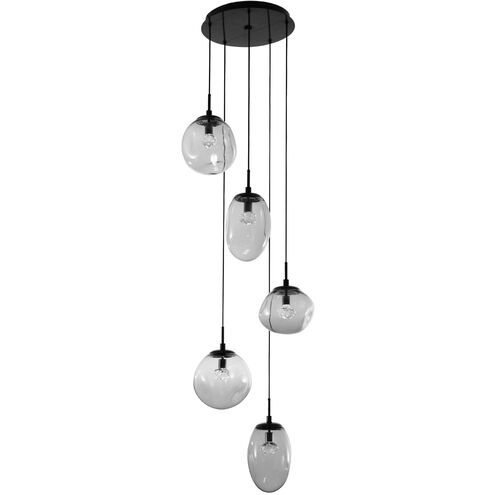 Cosmos LED LED 31.9 inch Flat Bronze Chandelier Ceiling Light in Clear Floret Inner with Bronze Cosmos Outer, 2700K LED, Round Multi-Port