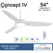Concept IV 54 inch White Outdoor Ceiling Fan
