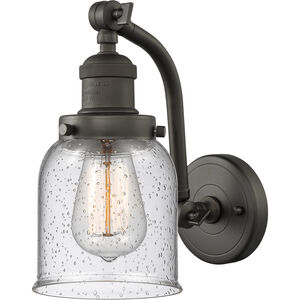 Franklin Restoration Small Bell 1 Light 5 inch Oil Rubbed Bronze Sconce Wall Light in Seedy Glass, Franklin Restoration