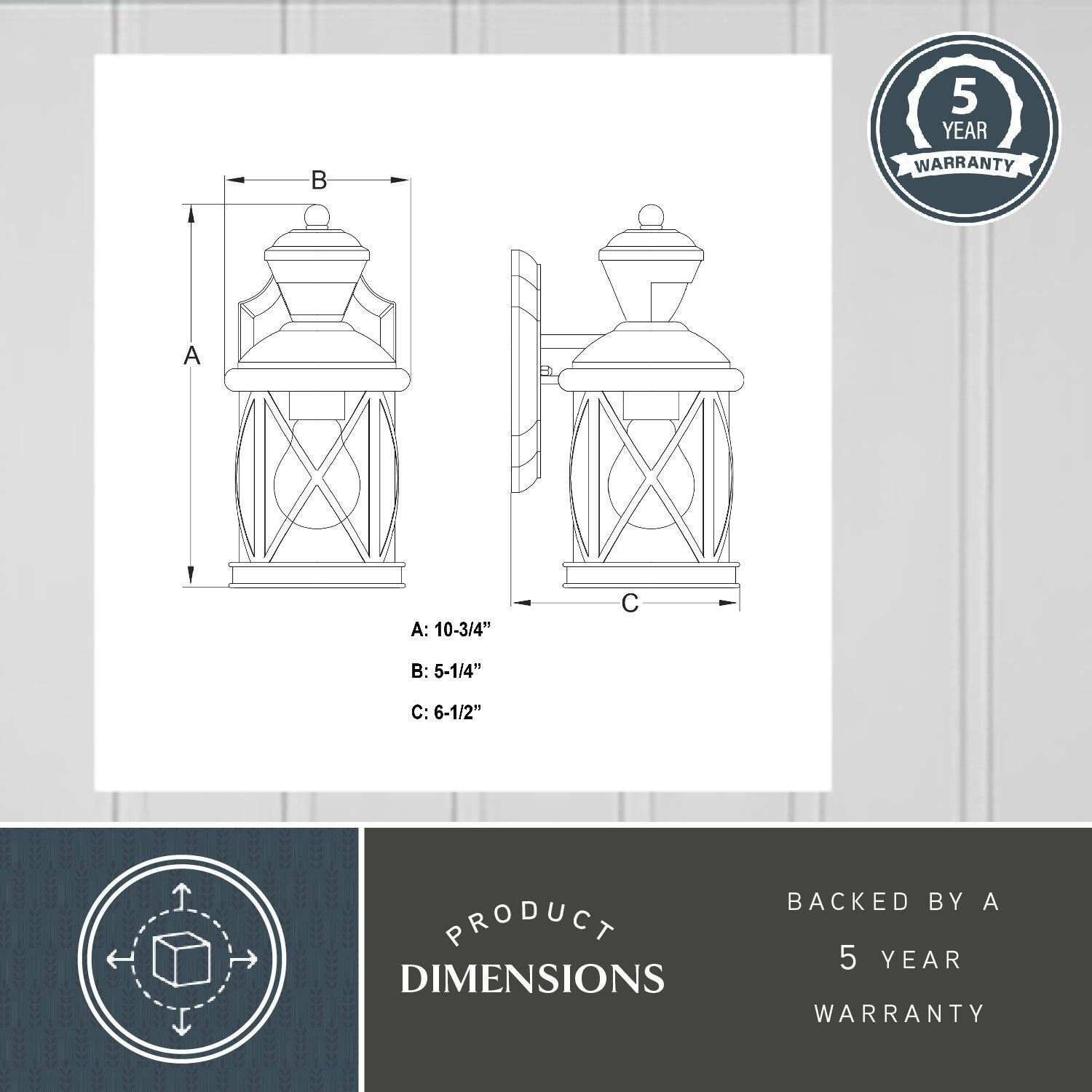 Henderson Textured Black Outdoor Motion Sensor