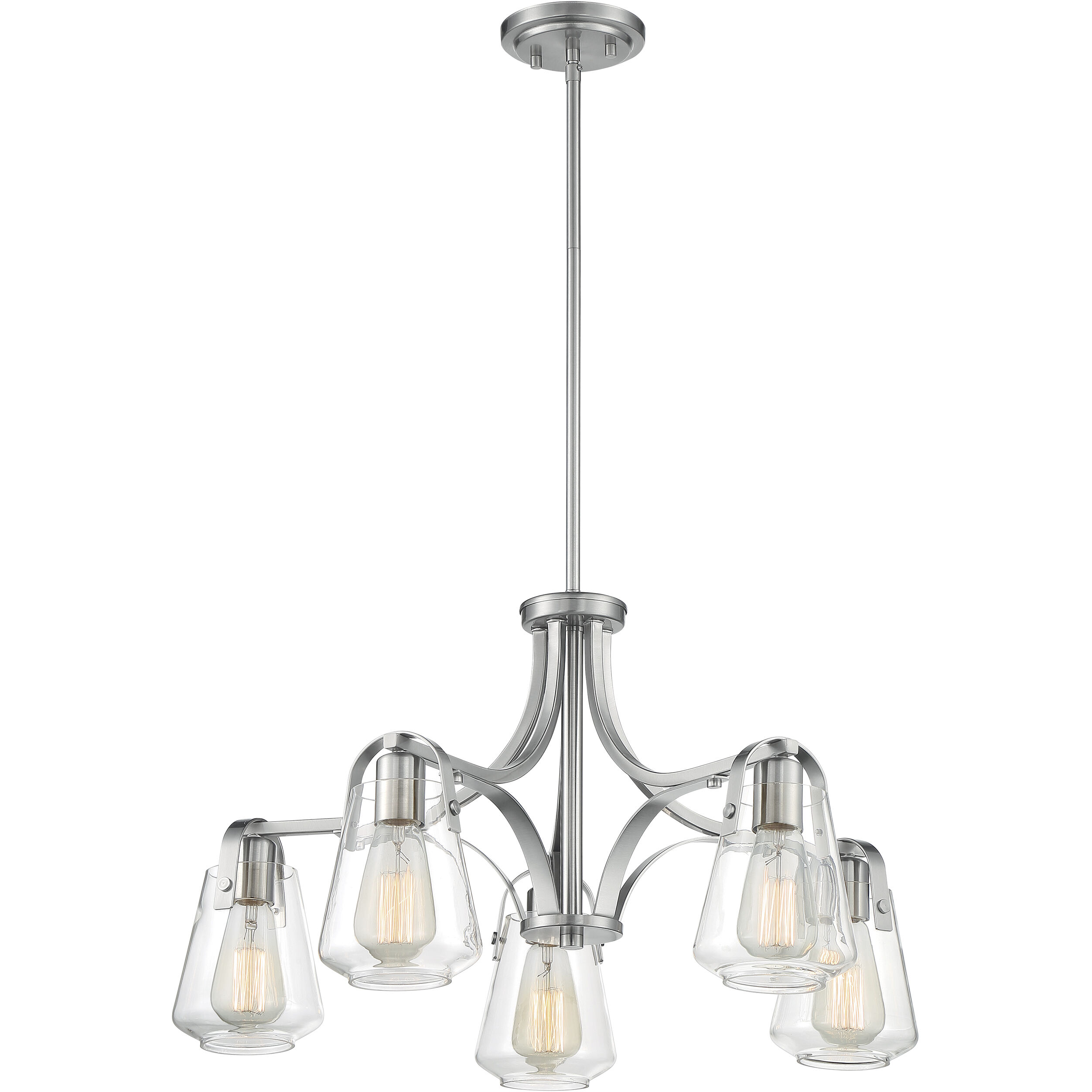 Skybridge 5 Light 27 inch Brushed Nickel Chandelier Ceiling Light