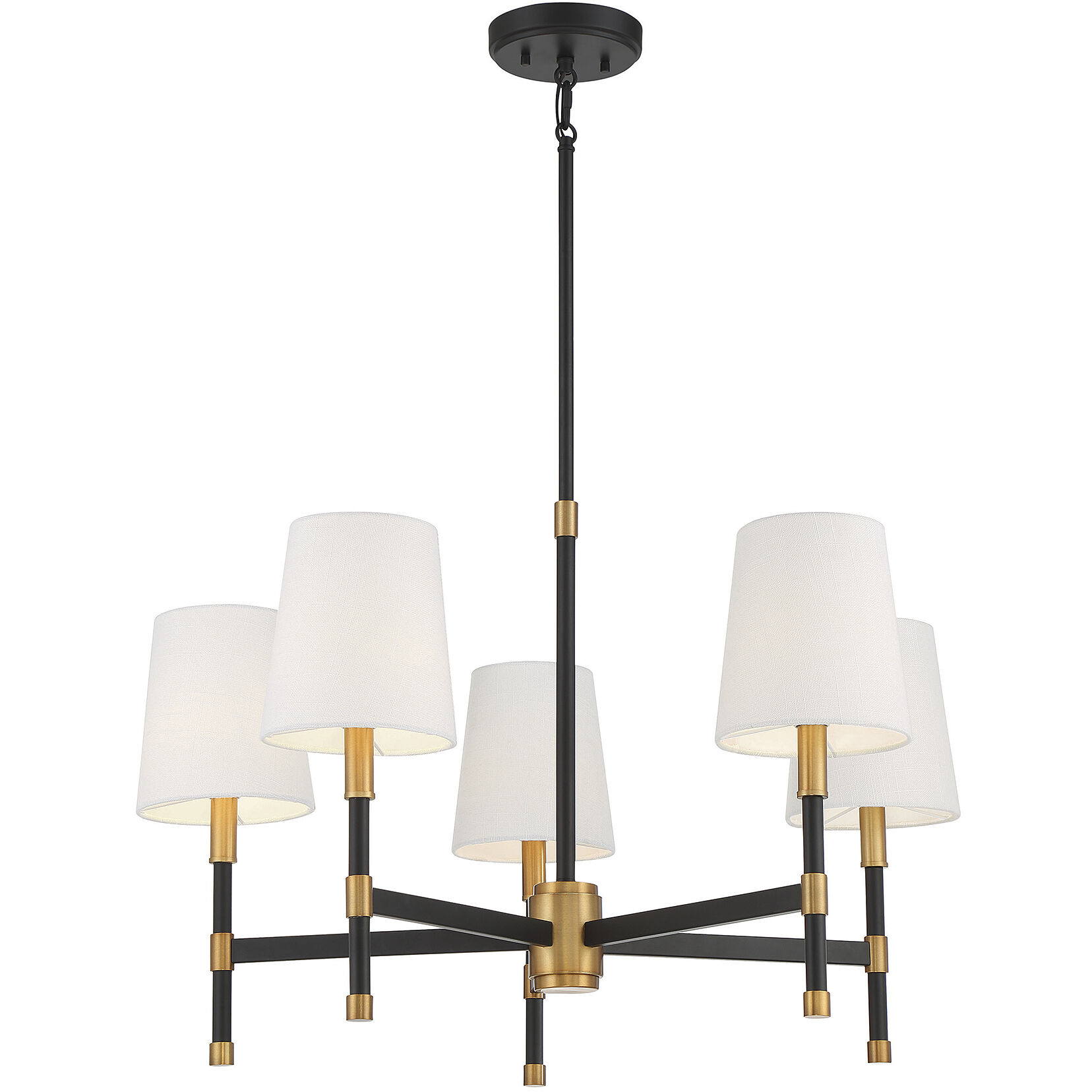 Brody 5 Light 28 inch Black with Warm Brass Accents Chandelier Ceiling Light, Essentials
