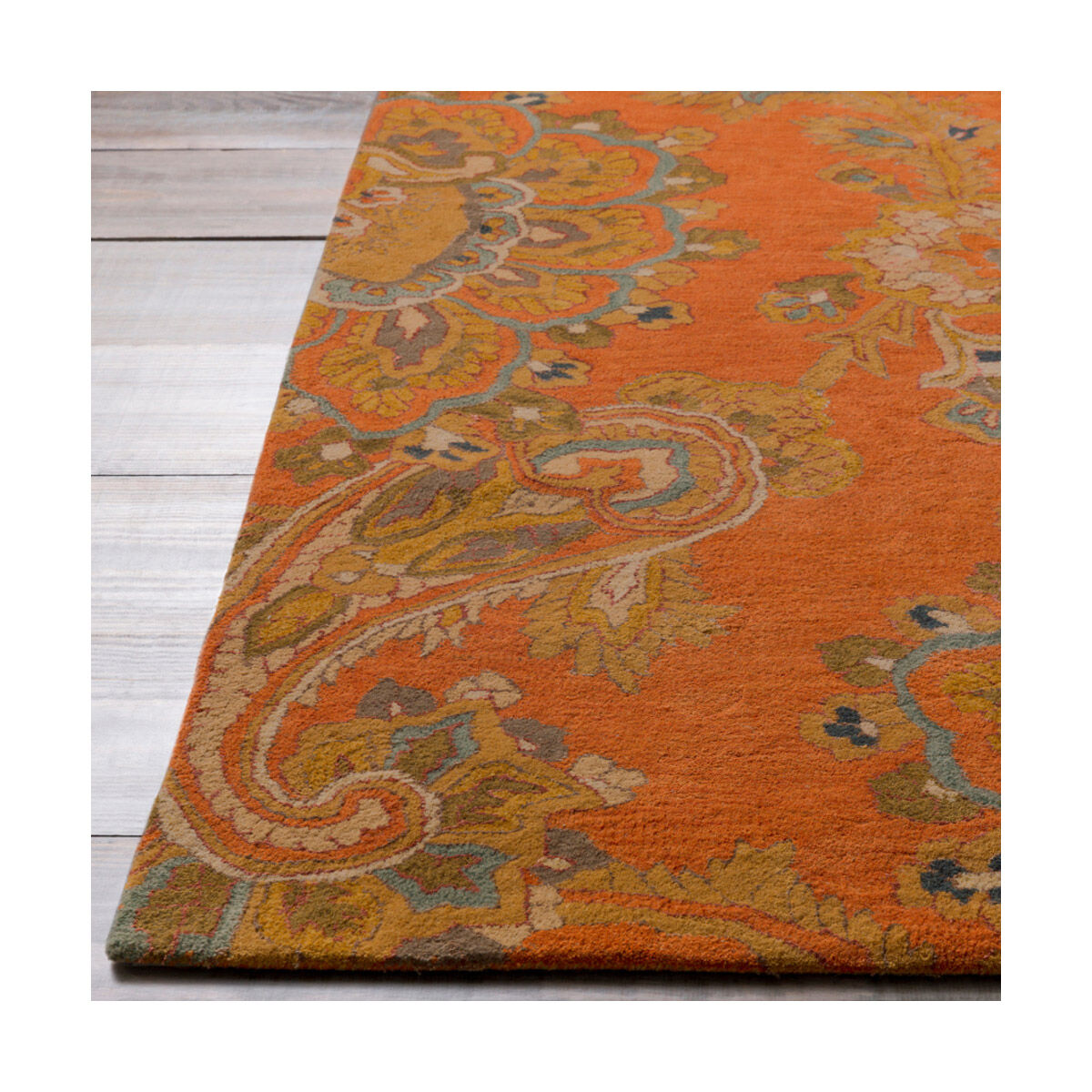 Sea 156 X 108 inch Burnt Orange/Camel/Beige/Medium Gray/Charcoal Rugs, Wool