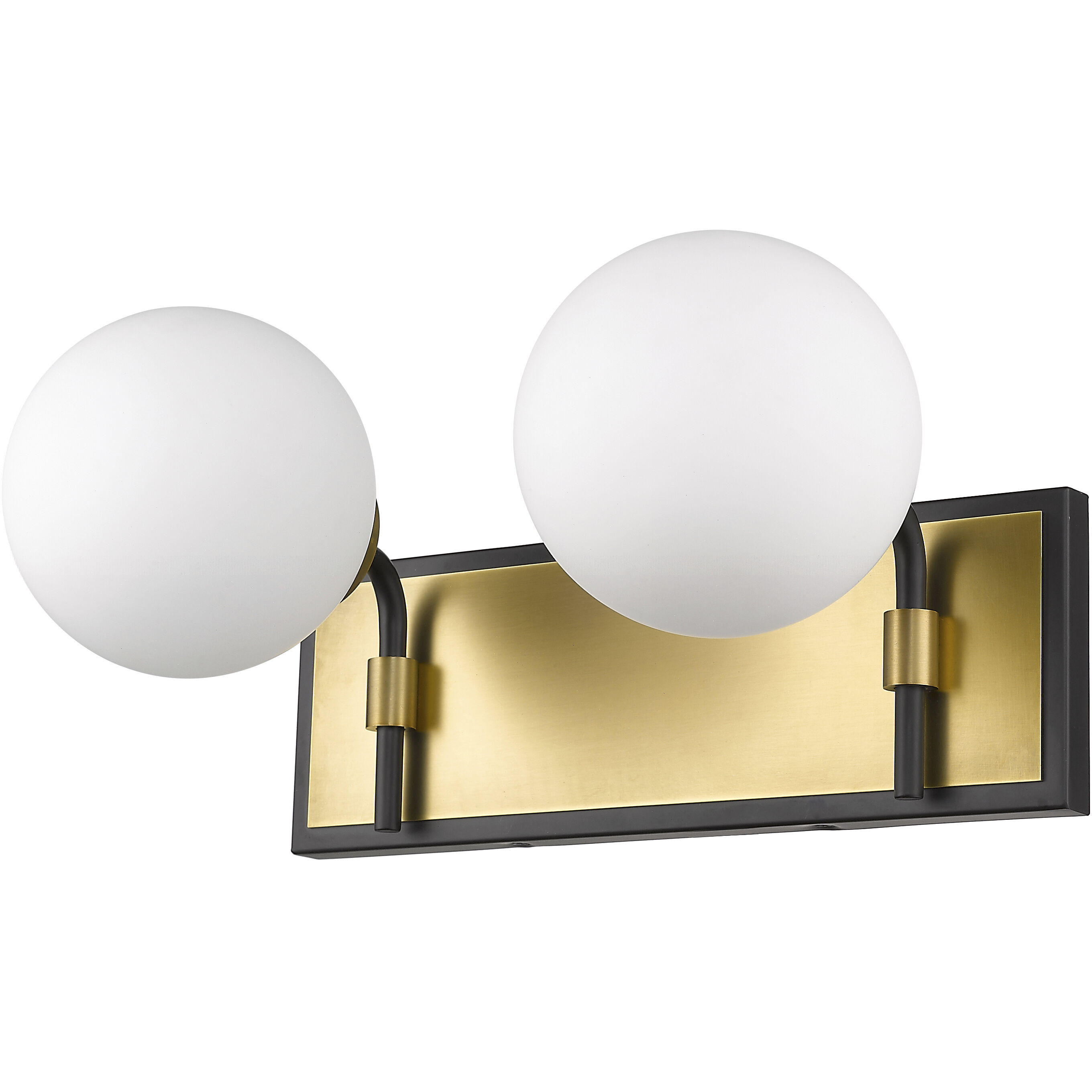 Parsons 2 Light 16 inch Matte Black and Olde Brass Vanity Wall Light