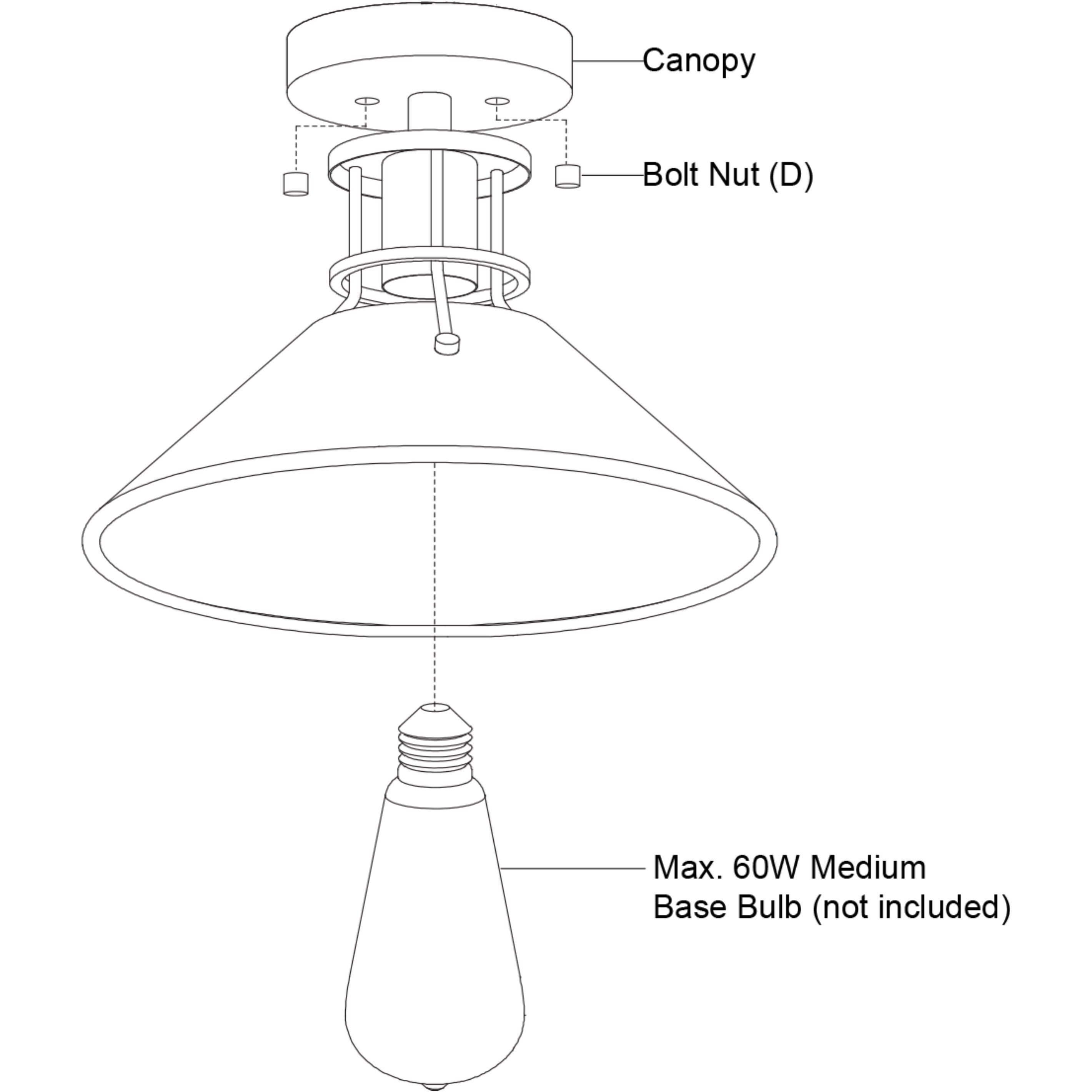 Canton LED 11.5 inch Black and Matte White Semi-Flush Mount Ceiling Light