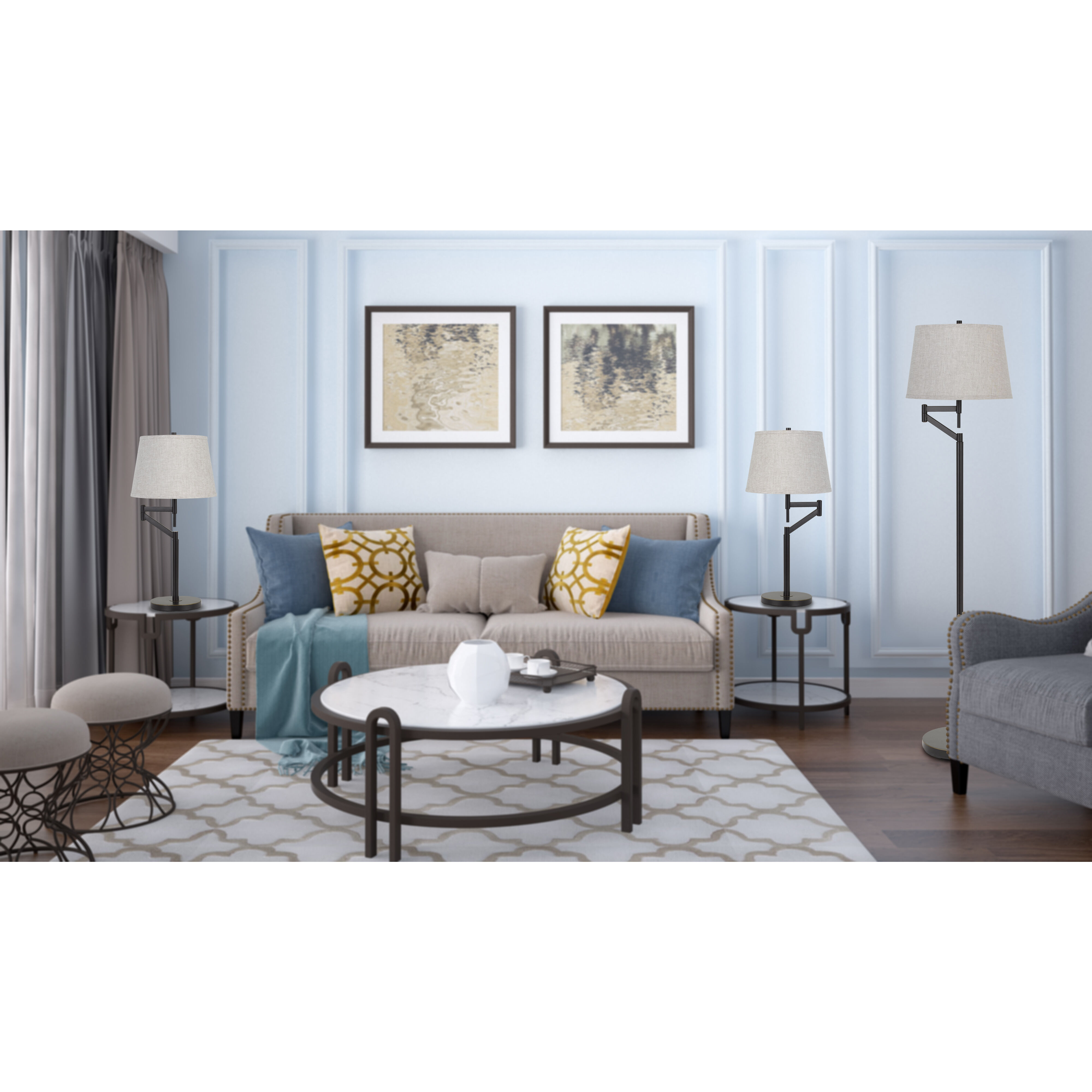 Signature 61 inch 100 watt Dark Bronze Lamp Set Portable Light