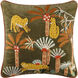 Junglesque 22 X 22 inch Dark Green/Dusty Coral/Wheat/Aqua/Camel Accent Pillow