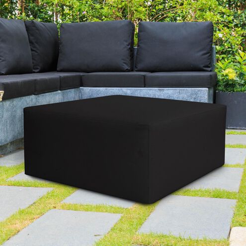 Universal 17 inch Black Outdoor Ottoman, 36in Square, The Atlantis Collection