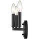 Sawyer 3 Light 18 inch Matte Black Vanity Light Wall Light