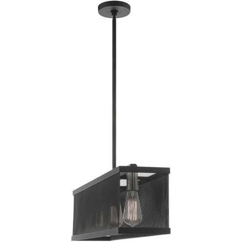 Industro 3 Light 7 inch Black with Brushed Nickel Accents Chandelier Ceiling Light