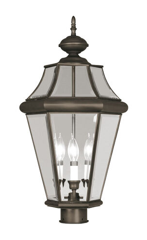 Georgetown 3 Light 23 inch Bronze Outdoor Post Top Lantern