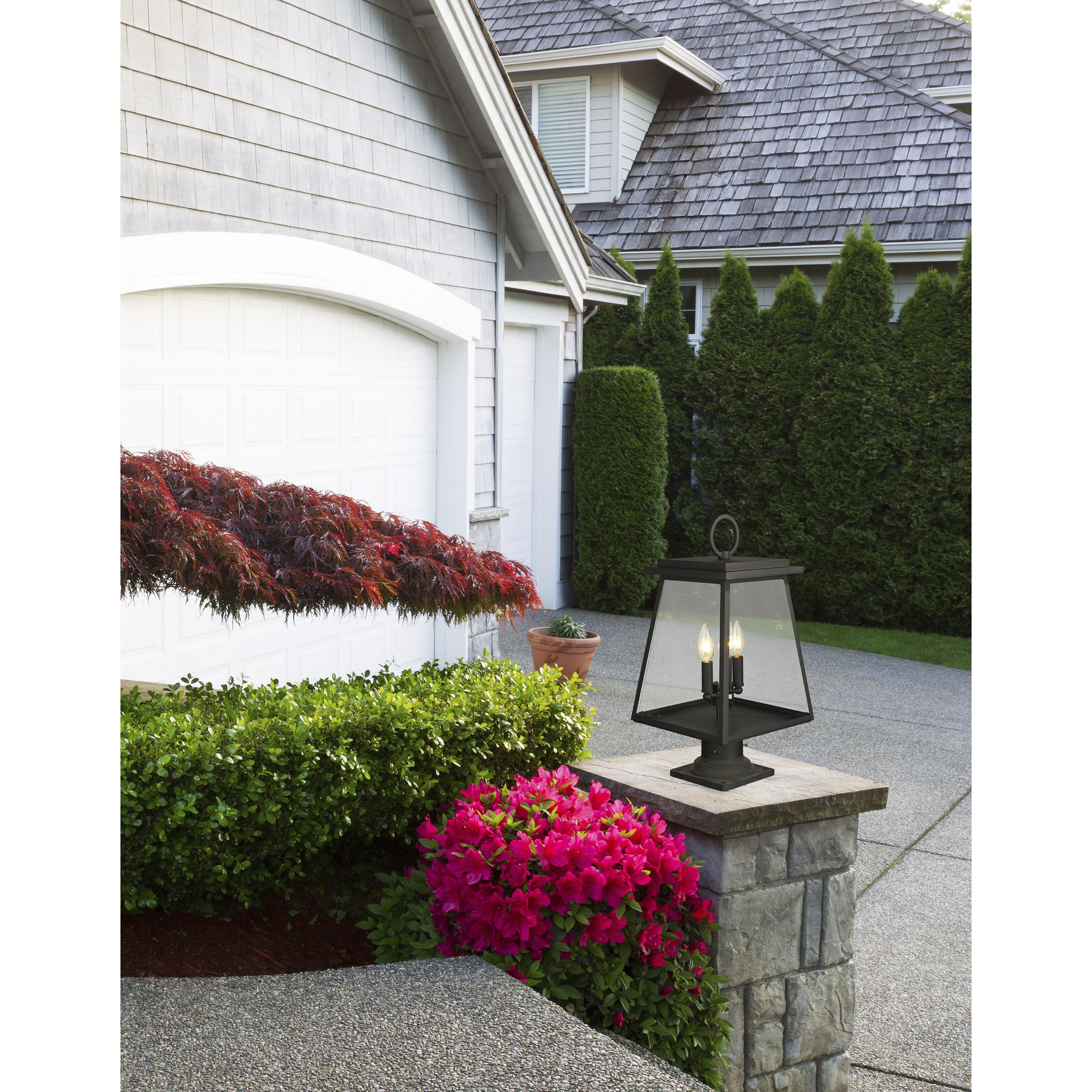 Broughton 2 Light 21.25 inch Black Outdoor Pier Mounted Fixture