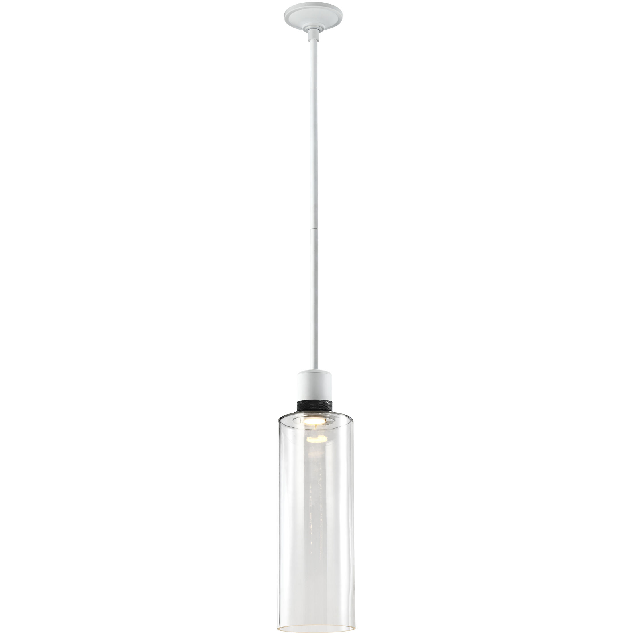 Zigrina 1 Light 5.88 inch Matte White with Satin Brushed Black Pendant Ceiling Light