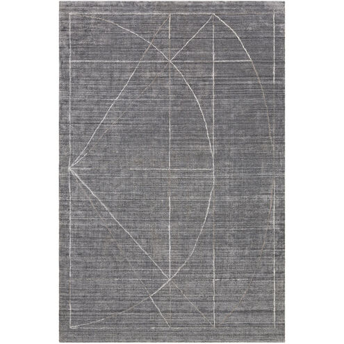 Costilla 108 X 72 inch Gray and Charcoal Tones with White Rug, 6ft x 9ft