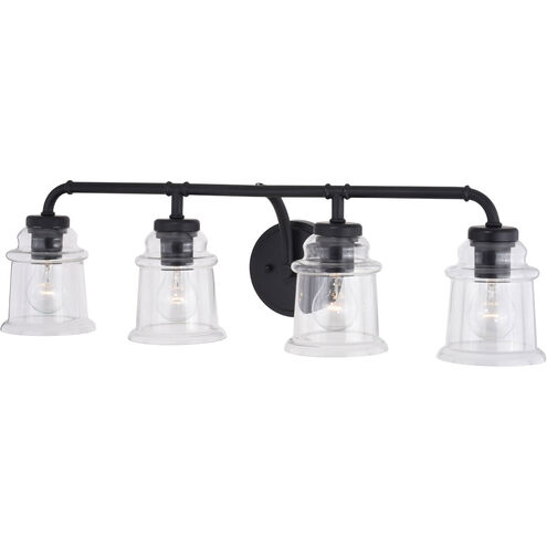 Toledo LED 30.5 inch Matte Black Bathroom Light Wall Light