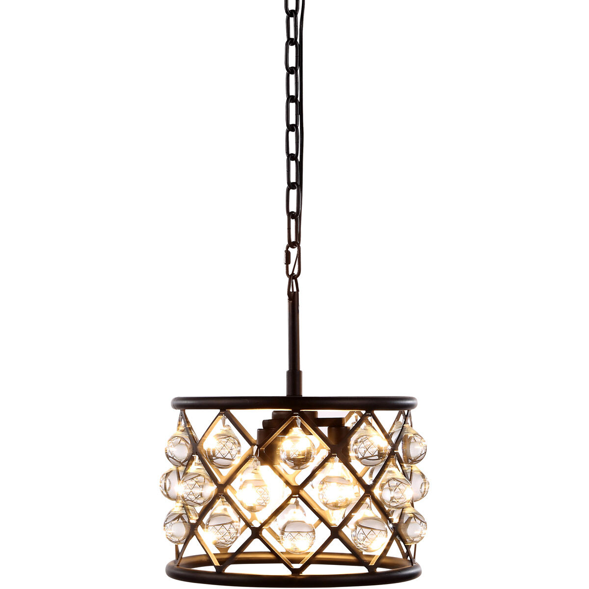 Madison 3 Light 12 inch Matte Black Pendant Ceiling Light in Clear, Smooth Royal Cut, Urban Classic