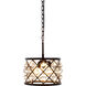 Madison 3 Light 12 inch Matte Black Pendant Ceiling Light in Clear, Smooth Royal Cut, Urban Classic