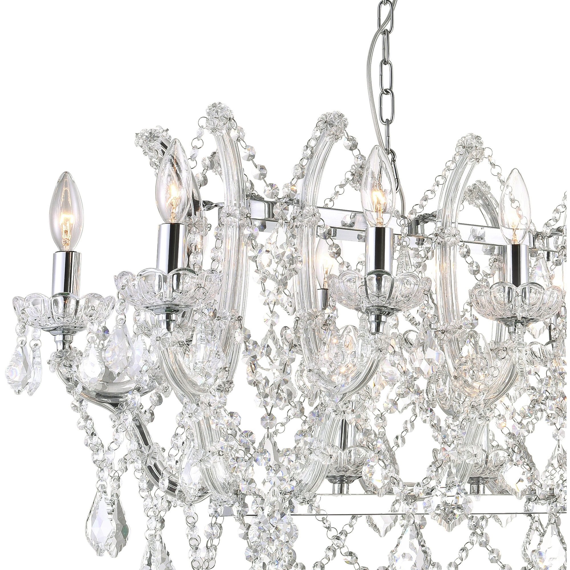 Aleka 24 Light 17 inch Chrome Candle Chandelier Ceiling Light
