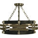 Eden 3 Light 18 inch Brushed Brass with Matte Black Semi-Flush Mount Ceiling Light