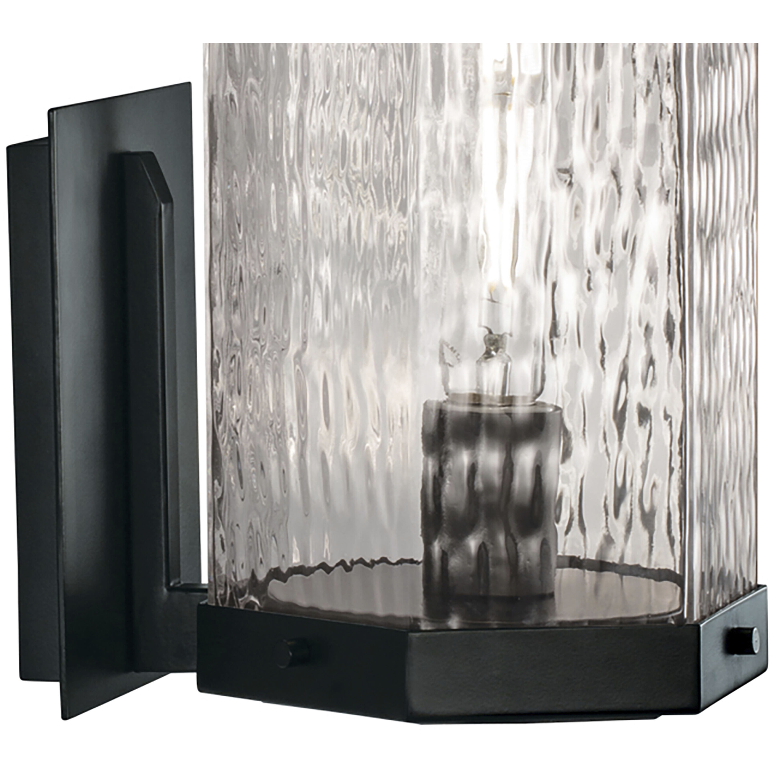 Polygon 1 Light 12.63 inch Matte Black Outdoor Wall Sconce