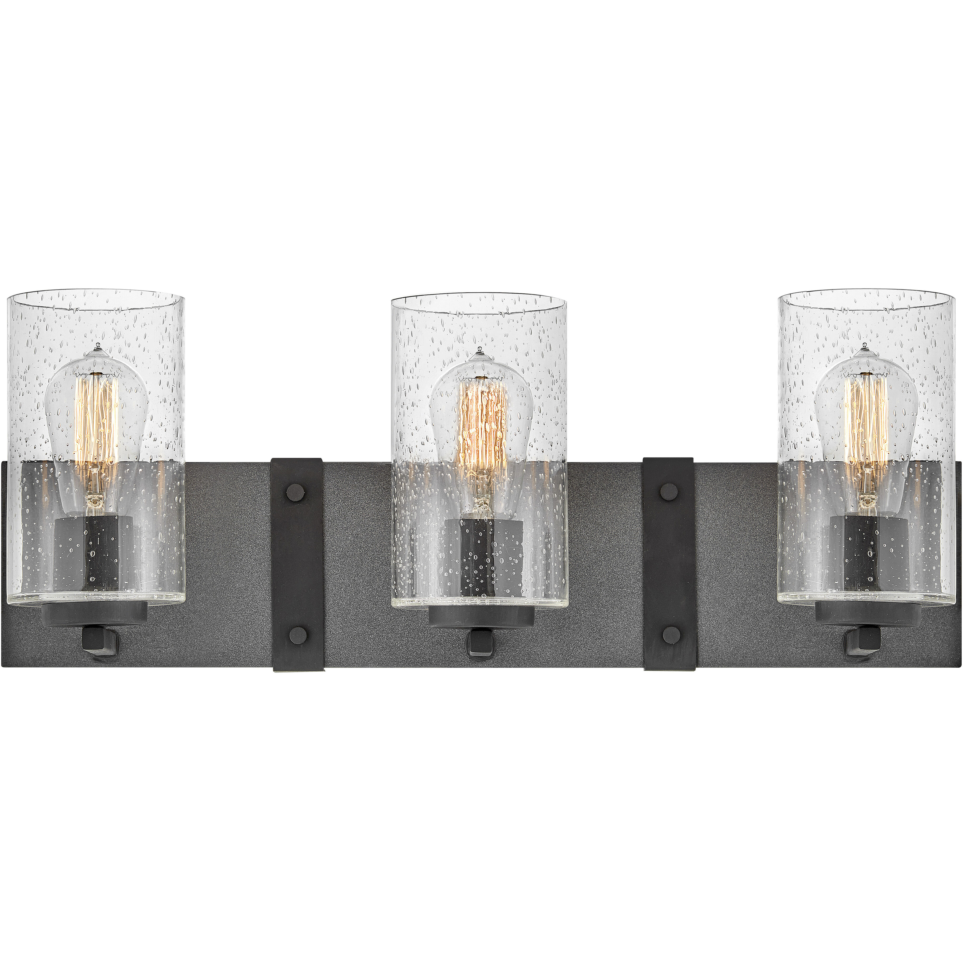 Sawyer 3 Light 22 inch Aged Zinc with Distressed Black Vanity Light Wall Light