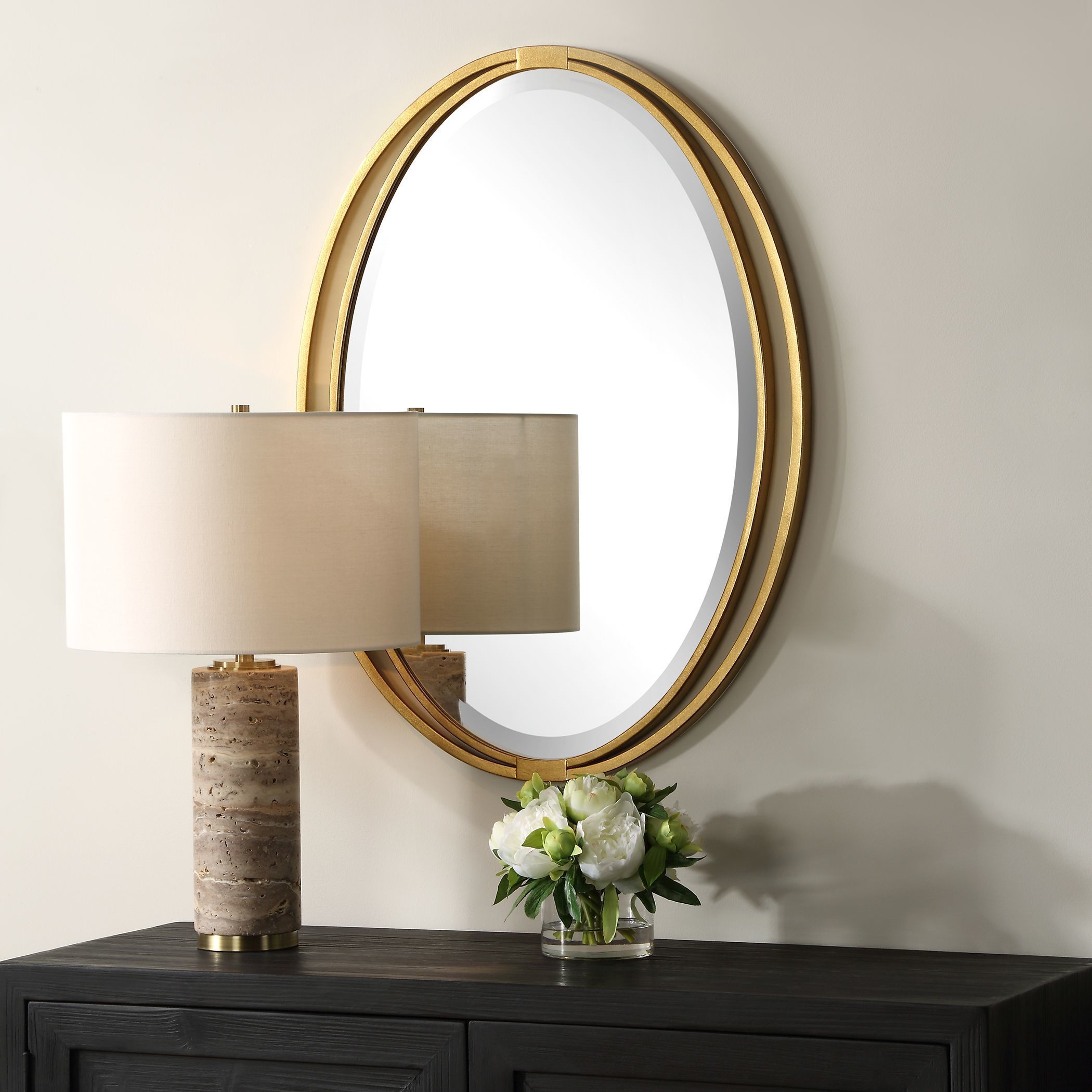 Rhodes 31.88 X 24.25 inch Antiqued Metallic Gold Leaf Mirror