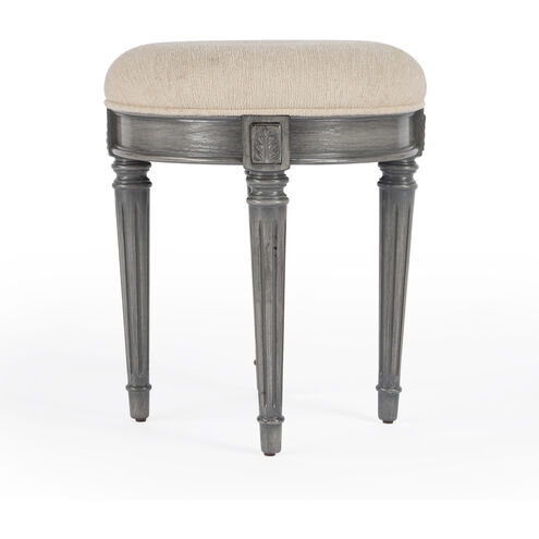 Bernadette Upholstered 18"W Vanity Stool in Gray