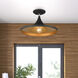 Waldorf 1 Light 14 inch Black with Brushed Nickel Finish Accents Semi-Flush Ceiling Light in Black with Brushed Nickel Accent