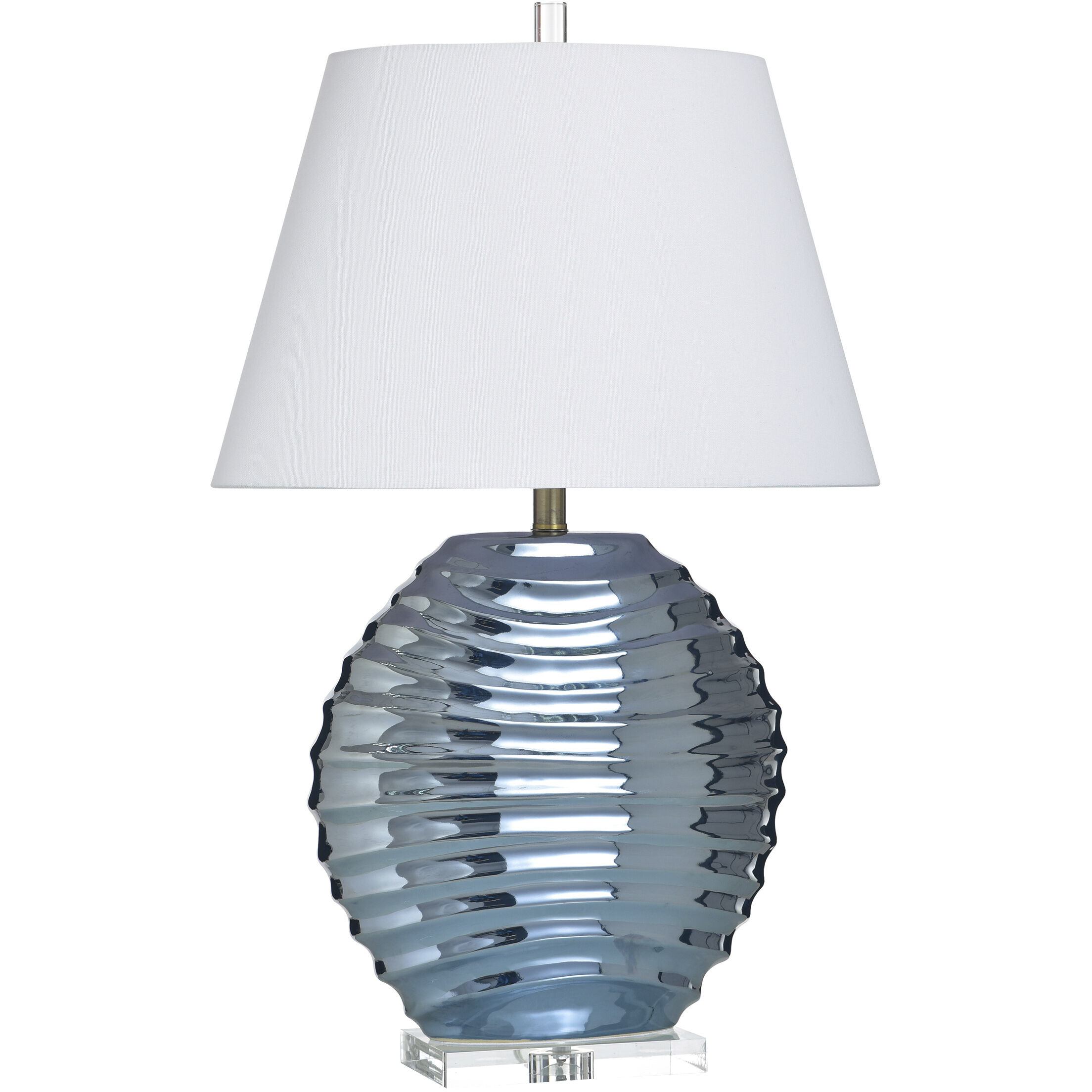 Kozen 31 inch 100 watt Kozen Blue and White Table Lamp Portable Light