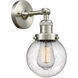 Franklin Restoration Beacon LED 6 inch Brushed Satin Nickel Sconce Wall Light in Seedy Glass, Franklin Restoration