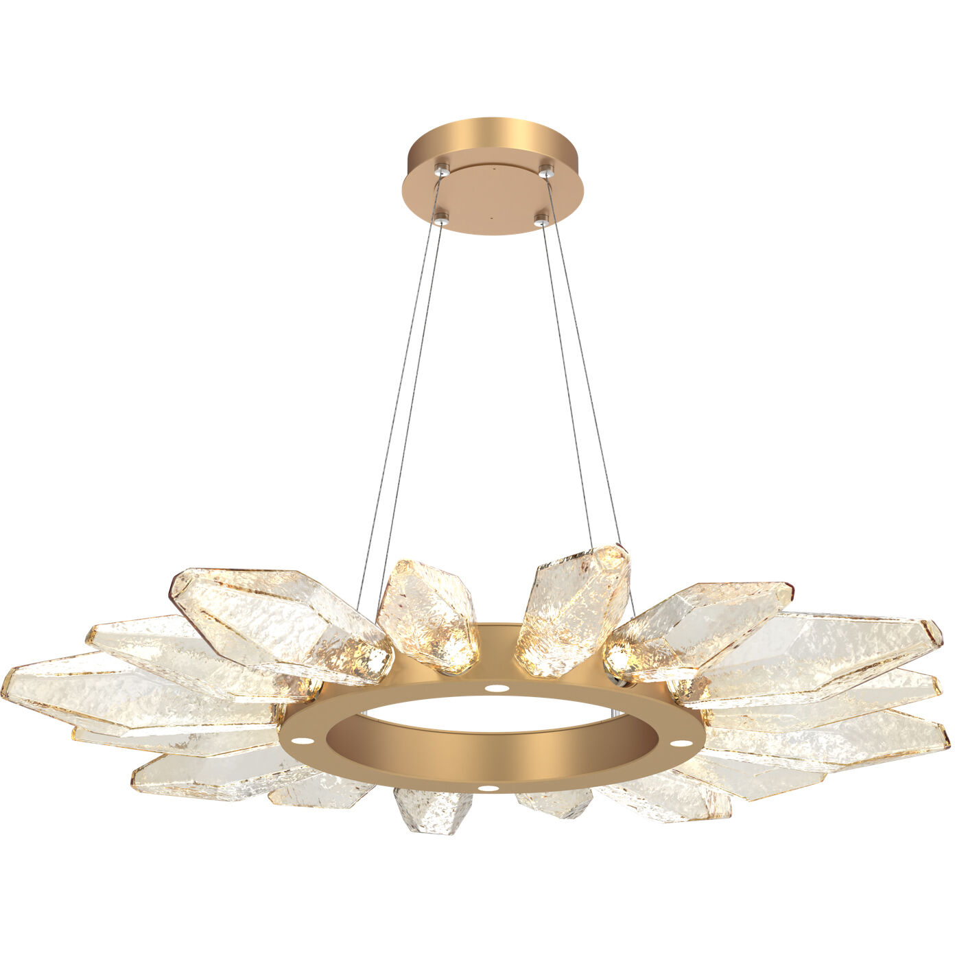 Rock Crystal LED 41.9 inch Novel Brass Chandelier Ceiling Light in Chilled Amber, 2700K LED, Radial Ring
