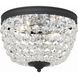 Nola 2 Light 11.5 inch Black Forged Flush Ceiling Light