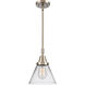 Franklin Restoration X-Large Cone LED 12 inch Brushed Satin Nickel Mini Pendant Ceiling Light in Clear Glass