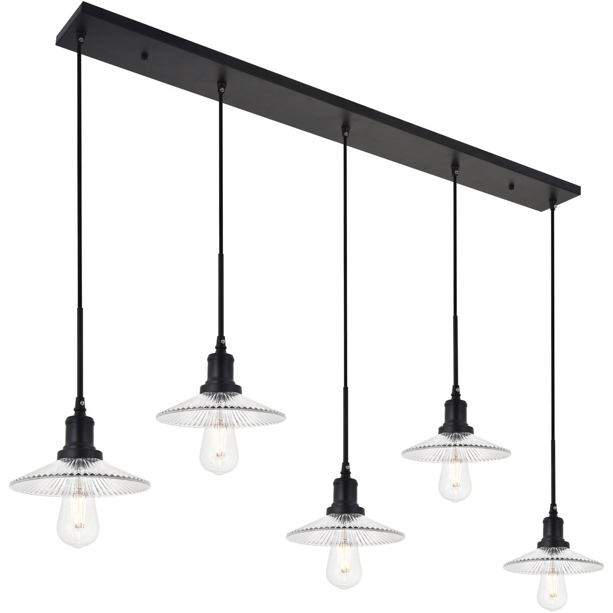 Waltz 5 Light 49 inch Black Pendant Ceiling Light