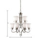 Brighton 9 Light 25 inch Brushed Nickel Chandelier Ceiling Light