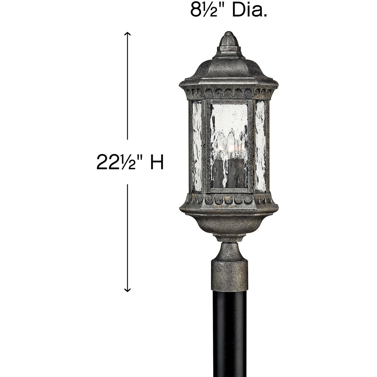 Regal LED 22.5 inch Black Granite Outdoor Post Mount Lantern
