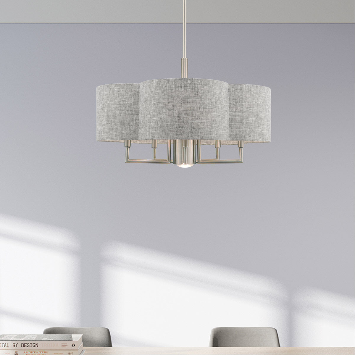 Kalmar 6 Light 24 inch Brushed Nickel Pendant Chandelier Ceiling Light