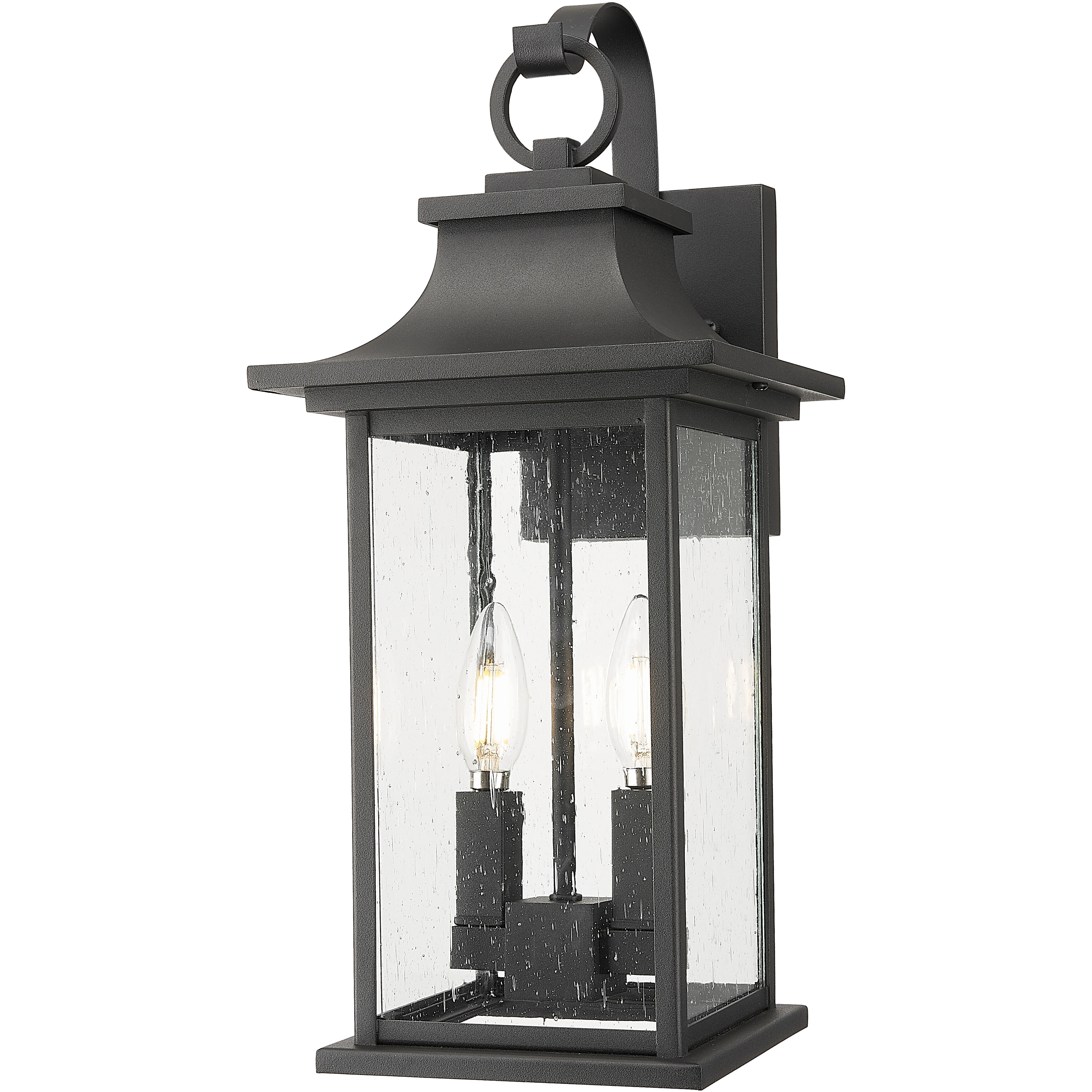 Tiberius 2 Light 18 inch Black Outdoor Wall Light