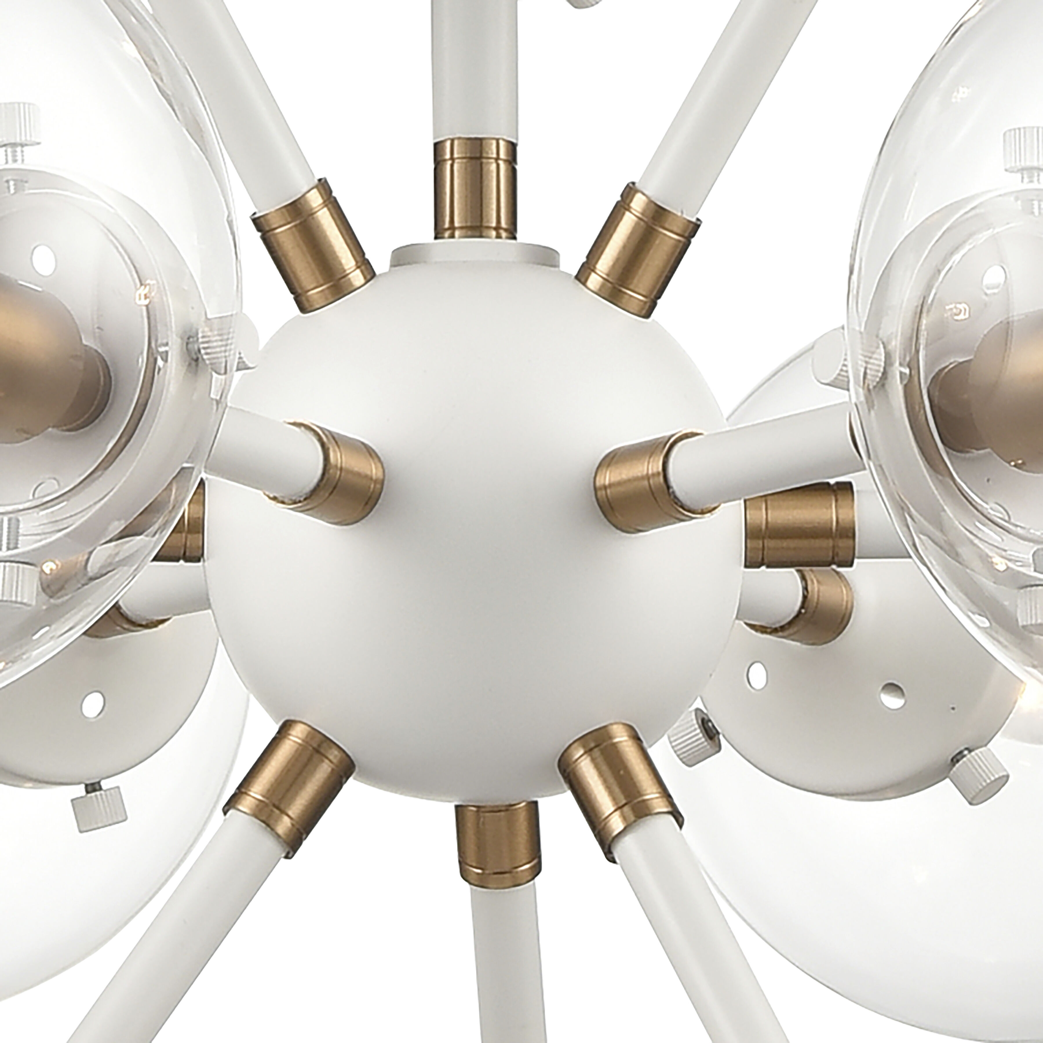 Boudreaux 12 Light 25 inch Matte White with Satin Brass Chandelier Ceiling Light