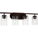 Oslo 4 Light 27.5 inch Bronze Wall Bath Fixture Wall Light