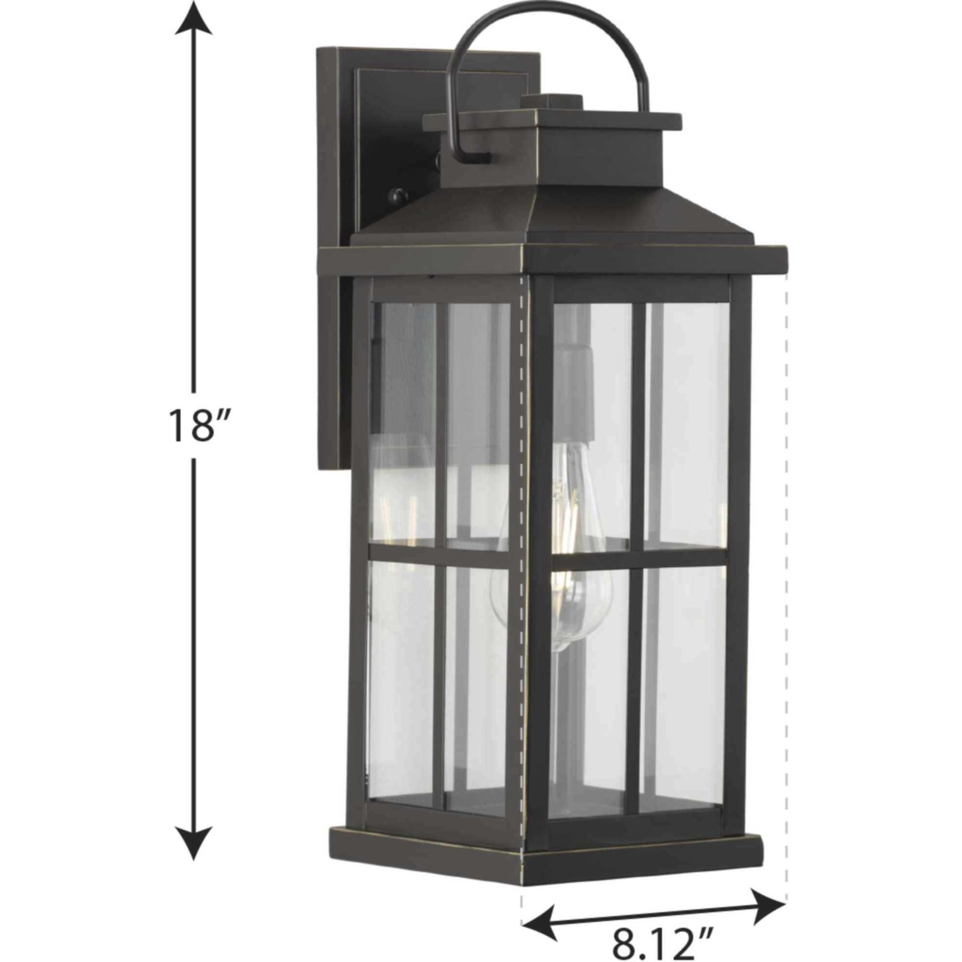 Williamston 1 Light 18 inch Antique Bronze Outdoor Wall Lantern, Large