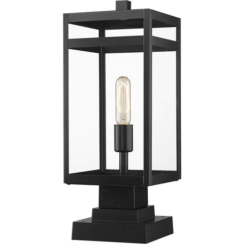 Nuri 1 Light 19.5 inch Black Outdoor Pier Mounted Fixture