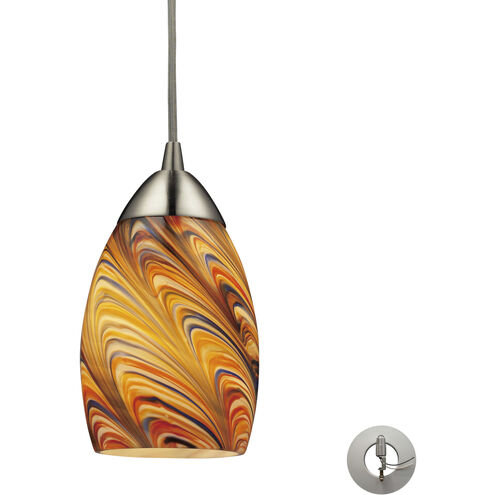 Mini Vortex 1 Light 4 inch Satin Nickel Mini Pendant Ceiling Light