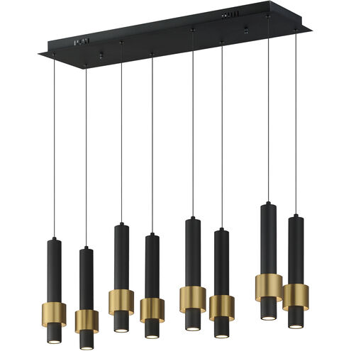 Reveal LED 32 inch Black and Gold Linear Pendant Ceiling Light