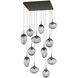 Cosmos LED LED Flat Bronze Chandelier Ceiling Light, Square Multi-Port