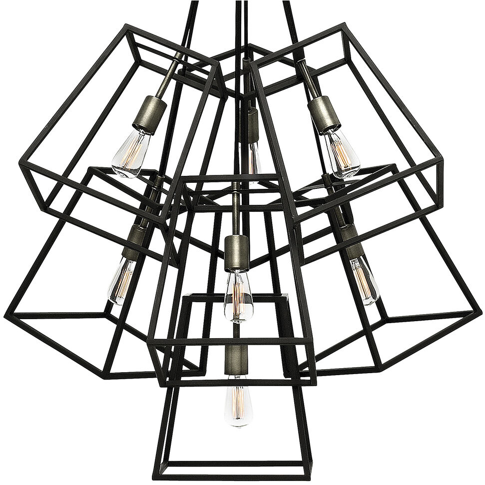 Fulton 7 Light 27.75 inch Aged Zinc with Antique Nickel Indoor Foyer Light Ceiling Light, Large