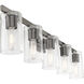 Clarion 5 Light 42 inch Black Chrome Vanity Sconce Wall Light