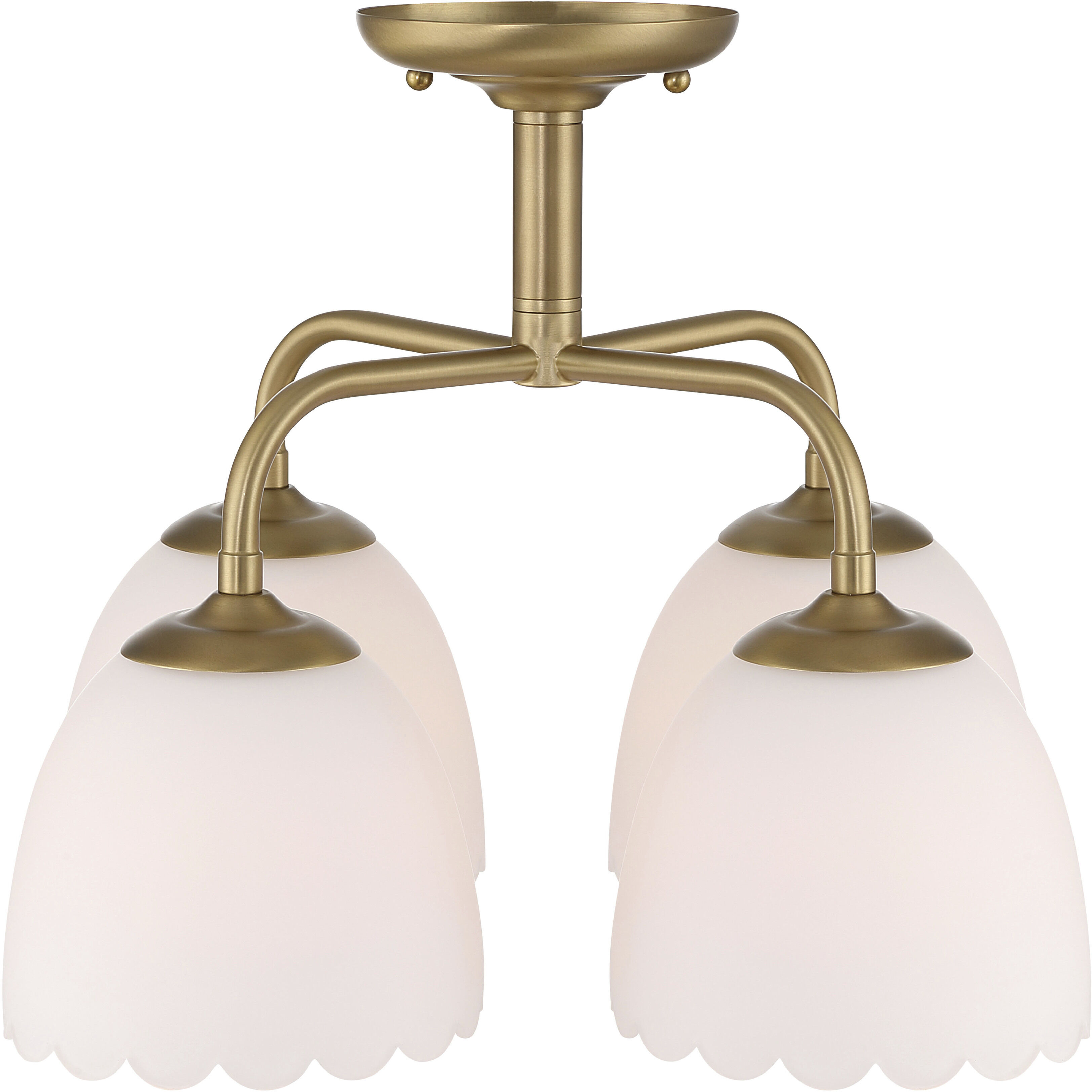 Dorinda 4 Light 18 inch Brushed Champagne Brass Semi-Flush Mount Ceiling Light